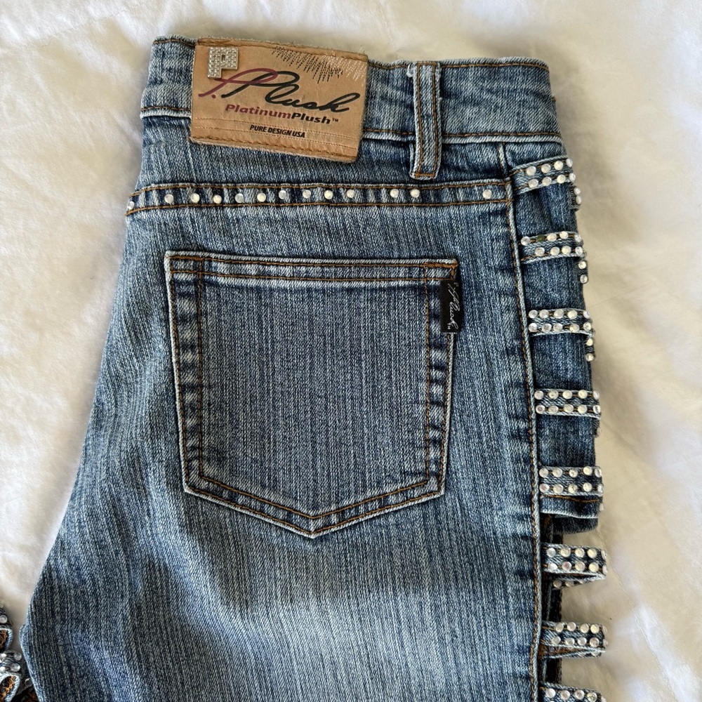 Y2K Rhinestone Low Rise Hiphugger Jeans